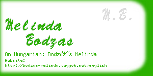 melinda bodzas business card